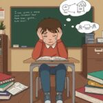 塾に行きたくないと泣く中学生